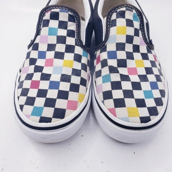 Vans Checkerboard Multicolor Slip On Sneakers Kids Unisex Youth Size 3 - Picture 6 of 13